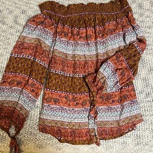 Beach lunch lounge off the shoulder bohemian blouse